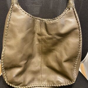 Margo genuine leather Hobo Shoulder purse. Avocado green.